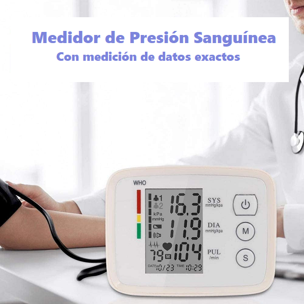 Medición de la presión sanguínea, con una caja de medidor de presión  arterial del brazo superior Fotografía de stock - Alamy